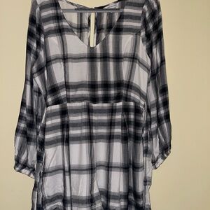 American Eagle Outfitters Plaid Romper - Black and White